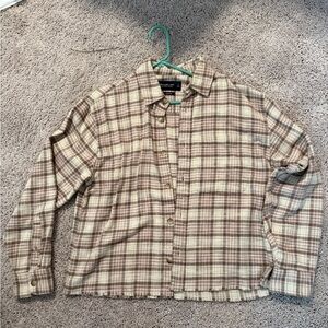 Abercrombie & Fitch Beige and Brown Plaid Shirt